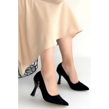 Erbilden Retta Siyah Süet Topuklu Ayakkabı