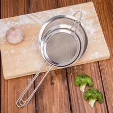 Paslanmaz Çelik Pratik 3'lü Çay Süzgeci Sebze Makarna Un Süzgeç 10 12 14 cm