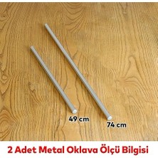 Alüminyum Metal Oklava 2'li Set 74-49 cm Börek Hamur Yufka Açma Silindir Yuvarlak Uzun Kısa Mutfak