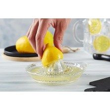 Cam Limon Sıkacağı | Portakal ve Narenciye Sıkacağı | Manuel, Şeffaf Cam, Kolay Temizlenir | Kulplu Taze Meyve Suyu Sıkacağı