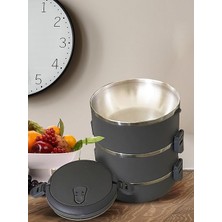 Freshbox Füme 3 Katlı Sızdırmaz Yemek Termosu Sefer Tası (Özel Seri, Özel Renk) 1.8 Litre