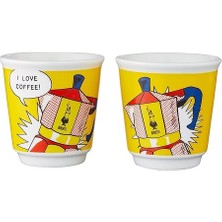 - Set Mini Express: Ocak Üstü Espresso Pişirici + 2 Cups - Lichtenstein Serisi