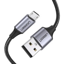 Örgülü Micro-Usb & Usb-A Data ve Şarj Kablosu 60146 - 1 Metre Siyah