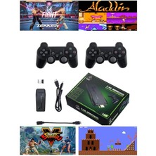 Oyun Konsolu 2.4G Kablosuz Çift Kol Nostaljik Oyunlar 10.000 Oyun 4K Game Stick