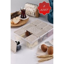 Life 8 Adet Krem Kapaklı Kahvaltılık Seti Saklama Kabı MIT1164