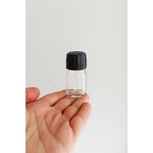 ml Sızdırmaz Kapaklı Şeffaf Shot Şişesi 30 cc Ginger Şat Beyaz Cam Şişe 6 Adet (Kilitli Plastik Siyah Kapak)