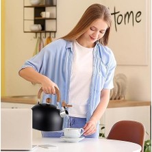 3l Düdüklü Kettle Su Isıtıcı Çaydanlık Paslanmaz Çelik Yüksek Islıklı Siyah