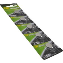 Batteries CR1220 1220 Boy Lityum Düğme Pil, 3 Volt, 5'li Kart