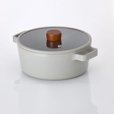 Fika Alüminyum Gri Cam Kapaklı Döküm Tencere 18 cm