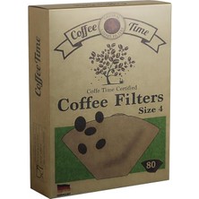 Time Filtre Kahve Kağıdı 1/4 4 Numara 80'li Paket + Kanji Klipsli Çay Kahve Ölçü Kaşığı - Siyah