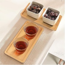 Amaçlı Bambu Kare Yuvarlak Köşeli Sunum ve Servis Tepsisi - Şık Ahşap Görünümlü Dayanıklı Tepsi, Yağdanlık Altlığı, Mutfak ve Banyo Için Kullanışlı Organizer