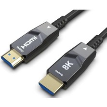 - 8k HDMI Aoc Fiber Kablo - HDMI 2.1 Standart - 48GBPS, 8k 60Hz, 4K 120Hz, 4K 60Hz, Earc, Hdr, D-Hdr, Hdcp2.3, Dolby Vision, Dolby Atmos (10 Metre)