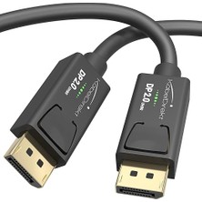 – 8k Displayport 2.0 Kablosu – 3m – Dizüstü/oyun Bilgisayarı, Gr. Kartı, Ekran/proj. Dp Mon. Kablosu – Dp'den Dp'ye – 144Hz'de 4K/60Hz'de 8k, 240Hz'e Kadar, Freesync/g-Sync, Siyah