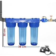 Bina Girişi Su Arıtma 3 Lü Filtre Seti - Daire Girişi Su Filtresi