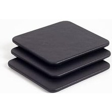 Office Deri Bardak Altlığı Düz Siyah 3 Adet