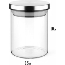 300 ml Vakumlu Metal Kapaklı Borosilikat Cam Kavanoz (8.5CM*10CM) 1 Adet