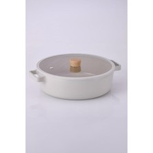 Fika Cam Kapaklı Alüminyum Döküm Sığ Tencere 30 cm D-NEOF230L