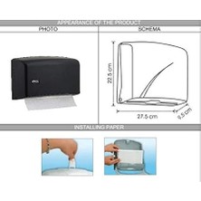 K1B Z Katlı Kağıt Havlu Dispenseri Siyah-Kapasite 200 Kağıt