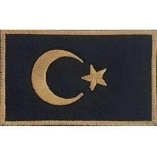 Nakış Turkey Türkiye Türk Bayrakları Nakış Işleme Arma Patch Peç 5x8 cm Siyah Gold