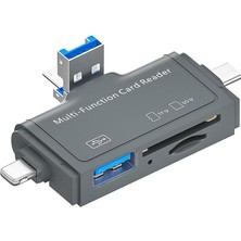 USB Ligtning iphone ile Uyumlu - iPad ile Uyumlu ve Type-C Girişli Kart Okuyucu Multi Otg USB C Adapter Sd Tf Micro Card Reader Micro USB Adapter Lighting Için Dönüştürücü ADS-368