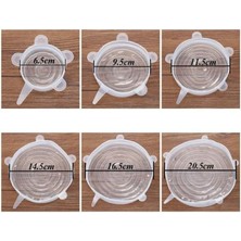 Akcakese 6 Adet Silikon Streç Kapak Tabak Bardak Gıda Bonesi Silikon Vakum Tencere Kapağı Tazeliği Korur