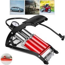 Çift Silindir Ayak Lastik Pompası - Araba Bisiklet Motosiklet Top Şişme Yatak