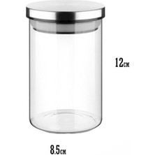450ML Vakumlu Metal Kapaklı Borosilikat Cam Kavanoz (8.5CM*12CM) 1 Adet