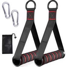 Egzersiz Kolu, 2 Karabinalı Ağır Hizmet Tipi Fitness Kolu, Aşağı Çekin Ev Spor Salonu Çalışma Kolu, Ağırlık Kaldırma, Kablo Makinesi Kasnakları Için Direnç Bandı Kolları