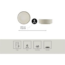 Porselen Moderna 6 Parça 15CM Pasta Tabağı Tarçın