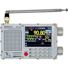 DP-666 TEF6686 Radyo 5000MAH Yüksek Hassasiyet Tam Bant Fm Am Fm Kısa Dalga Radyo Alıcısı Anten Beyaz