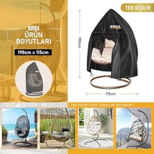 Bahçe Salıncağı Örtüsü, Rattan Salıncak Koltuk Koruma Kılıfı Brandası, Hamak Sandalye Dış Mekan Su Geçirmez Mobilyası Koruyucu Örtü - 190 x 115CM