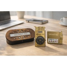 Kişiye Özel Çakmak Şık ve Modern Saatli NO1052