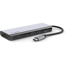 7'si 1 Arada Çok Bağlantı Noktalı USB C Hub (4k Hdmı, Usb-C, 2 x USB A, 3,5 mm Ses, Sd 3.0 Yuvası Için Micro-Sd 3.0 Ile)), AVC009BTSGY
