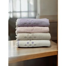 Arliva Home Bukle Nakışlı Ponponlu Perla 4 Lı 50X80 cm El Yüz Havlusu