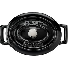 Metal Oval Mini Tencere, Siyah