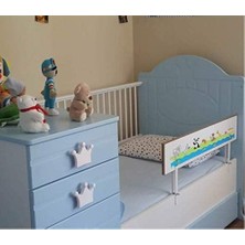Baby AGU-088-9-3-DSN Hayvan Desenli Ahşap Yatak Bariyeri 90X30, Beyaz