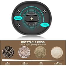 Olinda 2'li Pilli Tuz Karabiber Değirmeni Otomatik Baharat Öğütücü Siyah Standsız