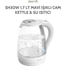 SH30W 1,7lt Mavi Işıklı Cam Kettle & Su Isıtıcı