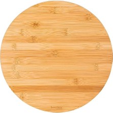 34CM Dönerli Bambu Yuvarlak Pizza ve Sunum Tepsisi, 360 Derece Dönebilen Kahvaltı Sunum, Pizza Sunum ve Börek Sunum Tepsisi