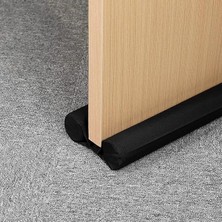 Kapı Altı Rüzgar Önleyici Isı Yalıtım Süngeri Rüzgarlık Stoper Toz Soğuk Sünger Çift Taraflı Izolasyon 2, Byens, Siyah, 85 cm