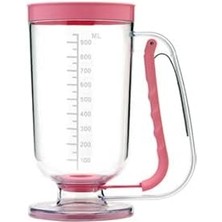 Pratik Ölçekli Hamur Porsiyonlayıcı Aparat Pankek Krep Kek Dağıtıcı Ölçülü Krema Akıtma Dökme Aleti (Beyaz)