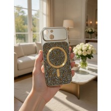 KumOziShop iPhone 15 Uyumlu Magsafe Özellikli 17 Görünümlü Kamera Korumalı Elmas Taşlı Premium Kılıf