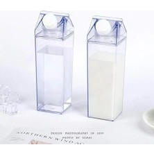 Süt Kutu Tasarımlı Su Kahve Içecek Şişesi | Cam Değildir | Kahve ve Sunum Bardağı ve Matarası 500-600ML