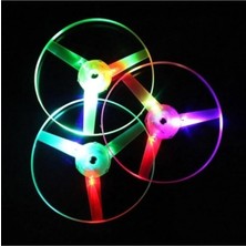 Işıklı Uçan Disk Oyuncak, Gökkuşağı Renkli, 3 Adet