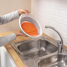 Katlanabilir Pratik Pirinç, Mercimek Süzgeci | Yer Kaplamayan Katlanır Süzgeç – Geniş ve Kullanışlı Tasarım (30X25X15,5 Cm)