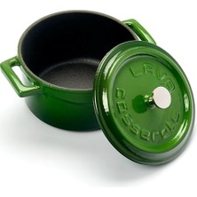 Metal Döküm Mini Tencere, 10 Cm, 0.35 L Hacim, Yeşil