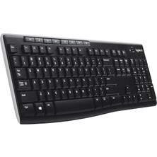 K270 Kablosuz Klavye, Tuş Takımı, Sıvı Dökülmesine Dayanıklı, 10 M Kullanım Mesafesi, Türkçe Q Klavye, Siyah