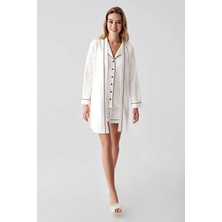 Freshness 324 Kadın 4'lü Sabahlıklı Şorlu Pijama Takımı