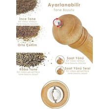 Doğal Ahşap Değirmen Karabiber Tuz Kahve Baharat Öğütücü Manuel El Değirmeni