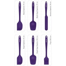 Drongo Isıya Dayanıklı Yanmaz Yapışmaz Silikon Spatula Seti 6 Parça Mor